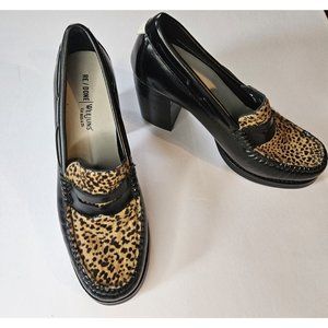 Vintage RE/DONE Weejuns Patent Leather Cheetah Hair Pumps 7